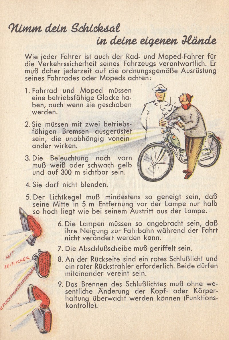Motorrad – Victoria – Verkehrsfibel für Rad- und Mopedfahrer 1955 –  Victoria – Fahrrad – Motorrad und mehr